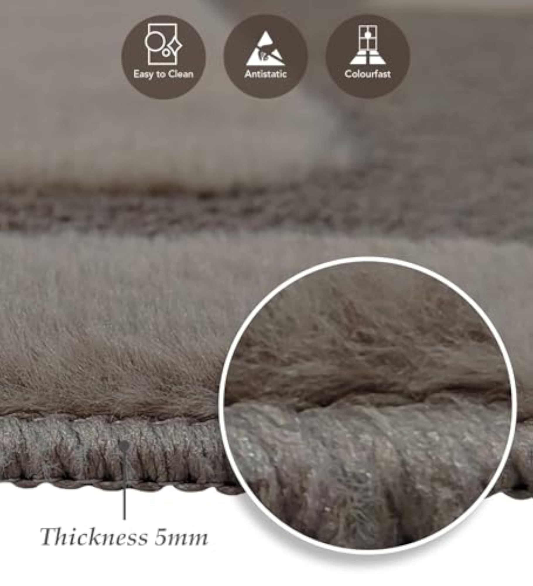 Brown Solid Polyester Runner Rug, Versatile Home Decor